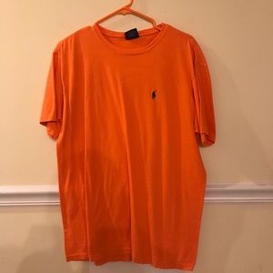 Orange polo tee, size M